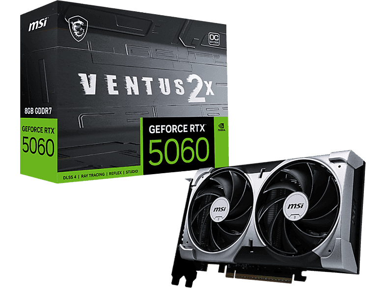 MSI GeForce RTX 5060 8G Ventus+ 2X OC GDDR7 (3XDP 1XHDMI) Ekran Kartı