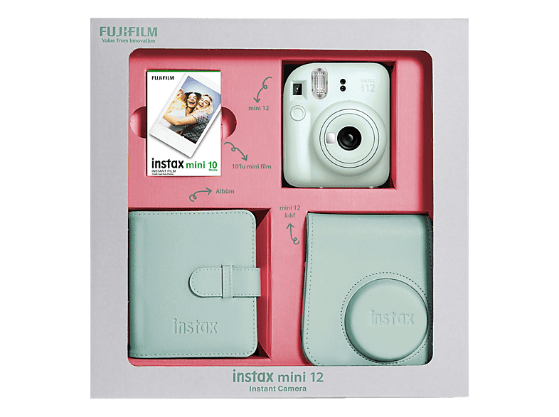 FUJIFILM Instax Mini 12 Bundle Box Anlık Fotoğraf Makinesi Nane Yeşili