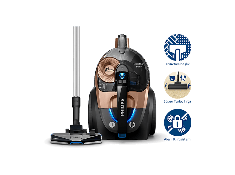 PHILIPS XB7151/07 Marathon Daily Toz Torbasız Elektrikli Süpürge