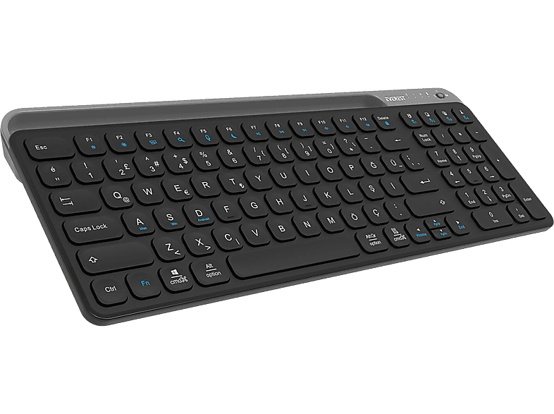 EVEREST KB-BT90 Bluetooth+ 2.4Ghz Telefon Tablet Standlı Şarjlı Q Mac/Win/Android/iOS Uyumlu Kablosuz Q Klavye
