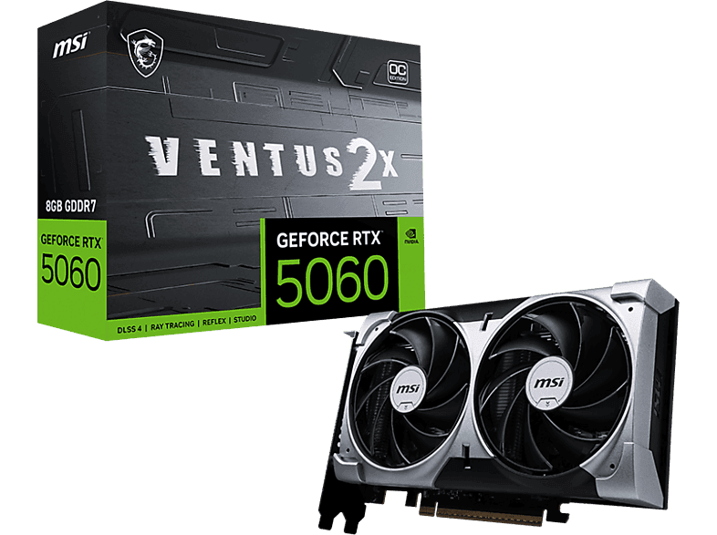 MSI GeForce RTX 5060 8G Ventus+ 2X OC GDDR7 (3XDP 1XHDMI) Ekran Kartı