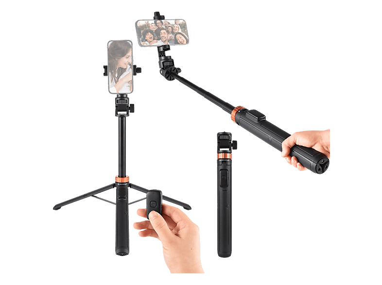KINGJOY M080 Bluetooth Çok Fonksiyonlu Selfie Çubuğu ve Tripod Siyah