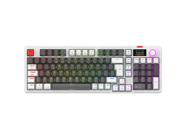 RAMPAGE Loyal USB Hot Swap RGB Red Switch Mekanik Kablolu Gaming Oyuncu Klavye Gri/Beyaz