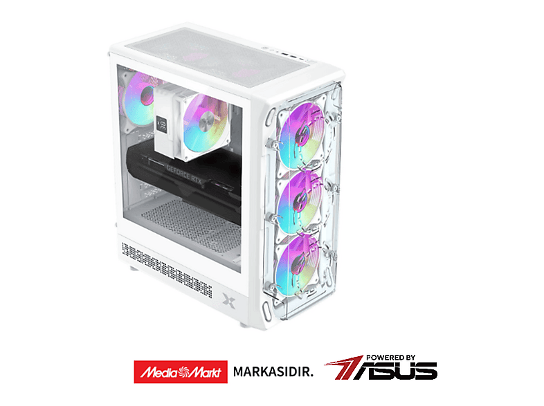 XPERION Styx AMD RYZEN 7 5700X ASUS PRIME A520M-R ASUS RTX5060 EVO 8G 16GB DDR4 RAM 512GB M2 SSD 650W FDOS Gaming Masaüstü Bilgisayar Beyaz