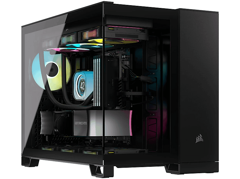CORSAIR iCUE LINK 2500X RGB Temperli Cam USB 3.2 Mid Tower mATX Gaming Bilgisayar Kasası