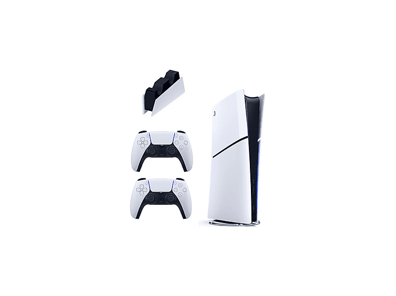 SONY Şarj İstasyonu + 2 Dualsense + Playstation 5 Slim Digital 825 GB (İthalatçı Garantili) Oyun Konsolu Beyaz
