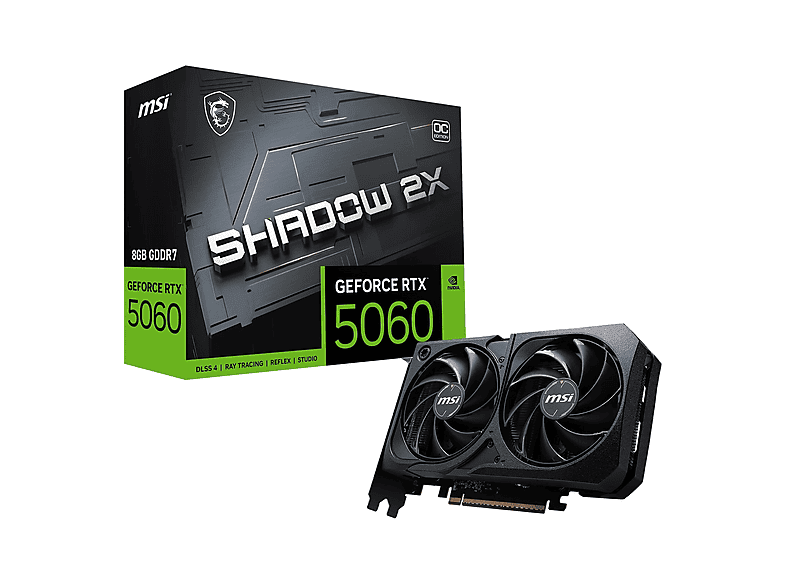 MSI GeForce RTX 5060 8G SHADOW 2X OC MAX 8GB GDDR7 128 Bit DLSS 4 GeForce RTX™ 4070 8 GB Ekran Kartı