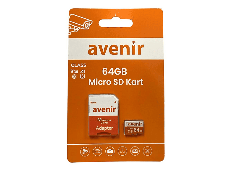 AVENIR U3 V30 microSD 64 GB Hafıza Kartı