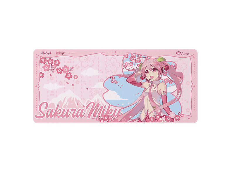 AKKO Sakura Miku 90×40 cm Mouse Pad Pembe