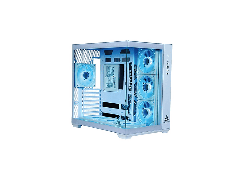 AERSTONE Trion 850 Watt 80+ Bronz 7 Fanlı RGB Akvaryum Oyuncu Kasası(BEYAZ) Oyuncu Kasası