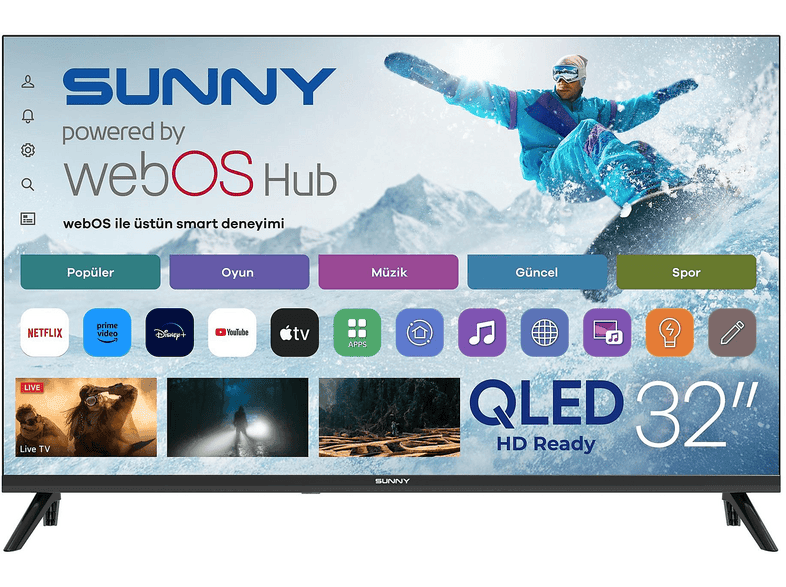 SUNNY SN32QHMLN-W02 QLED/LED webOS 2.0S 32 inç 80 cm HD-ready Smart TV