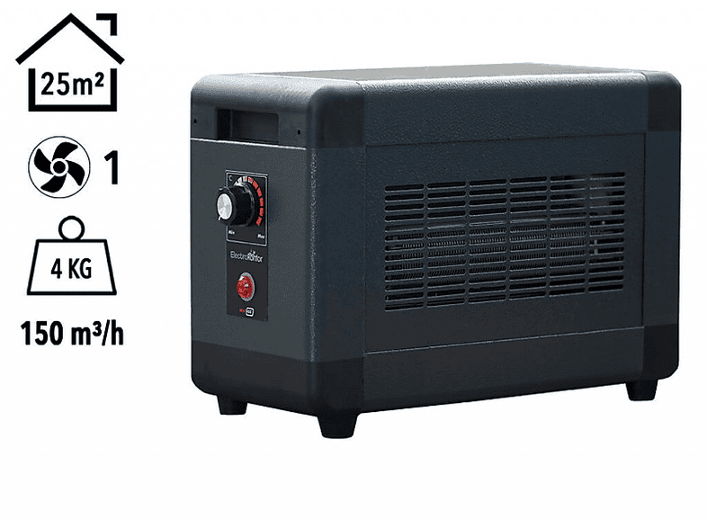 HEATBOX HBM2000F Mini Monofaze 2 kW Elektrikli Fanlı Isıtıcı Füme