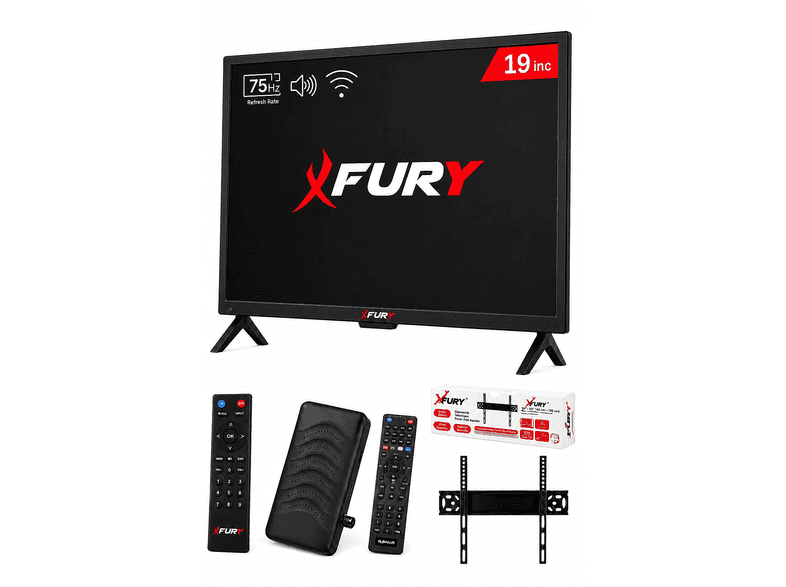 FURY Çanaklı Çanaksız Wi-Fi'li Uydu Alıcısı + TV Askı Aparatı Hediyeli 19 inç 48 cm Full-HD TV