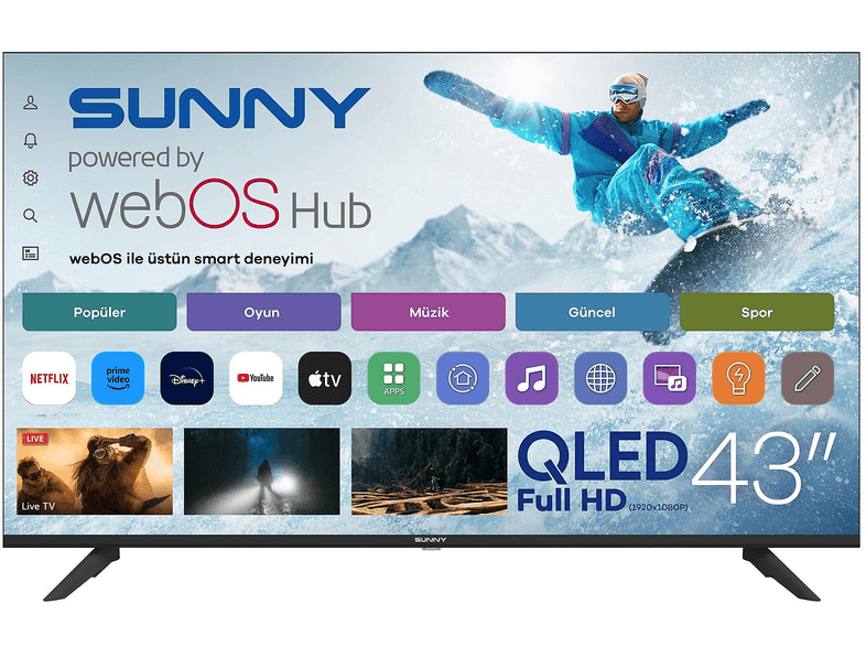 SUNNY SN43QFMLN-W02 Smart webOS 2.0S 43 inç 109 cm Full-HD QLED TV