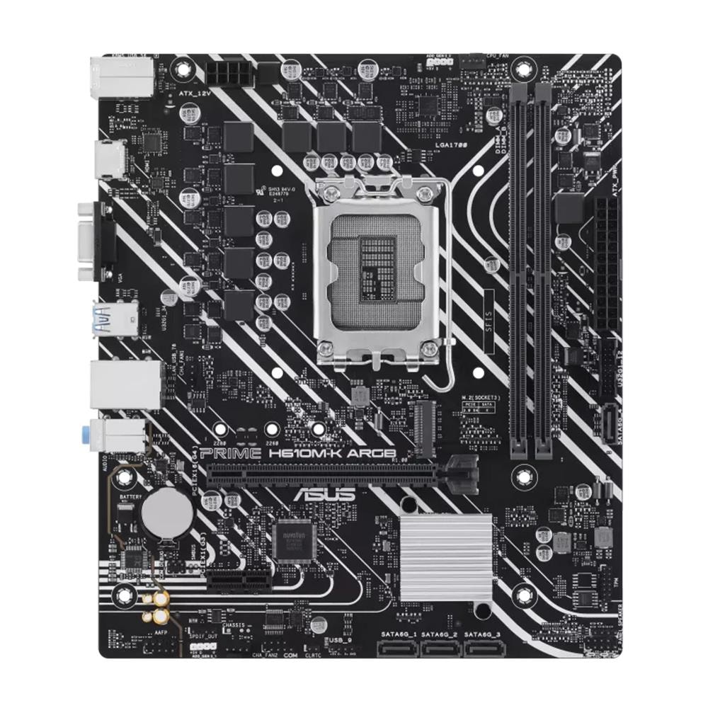 ASUS PRIME H610M-K ARGB 5600MHz DDR5 Soket 1700 M.2 HDMI VGA mATX Anakart