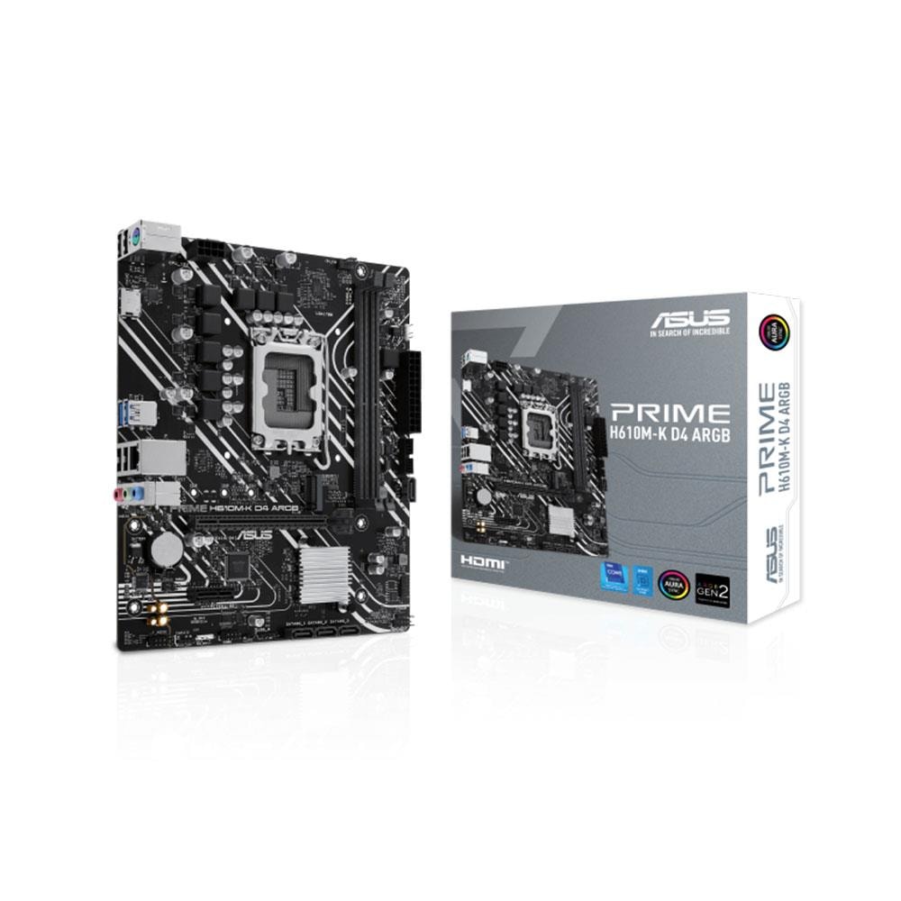 ASUS PRIME H610M-K D4 ARGB Intel H610 LGA1700 DDR4 3200 HDMI M.2 Anakart