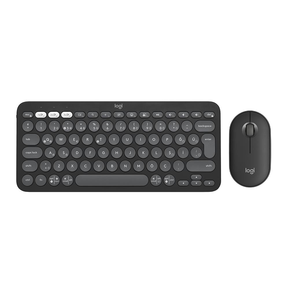LOGITECH PEBBLE 2 MULTI-DEVICE BLUETOOTH KLAVYE MOUSE SET-GRAFIT