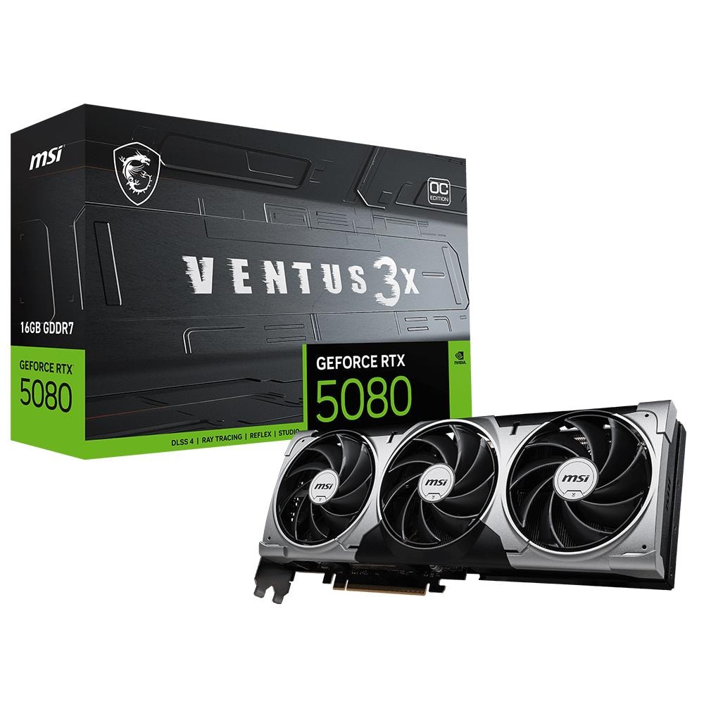 MSI GeForce RTX 5080 VENTUS 3X OC 16G GDDR7 256Bit DLSS 4 Ekran Kartı