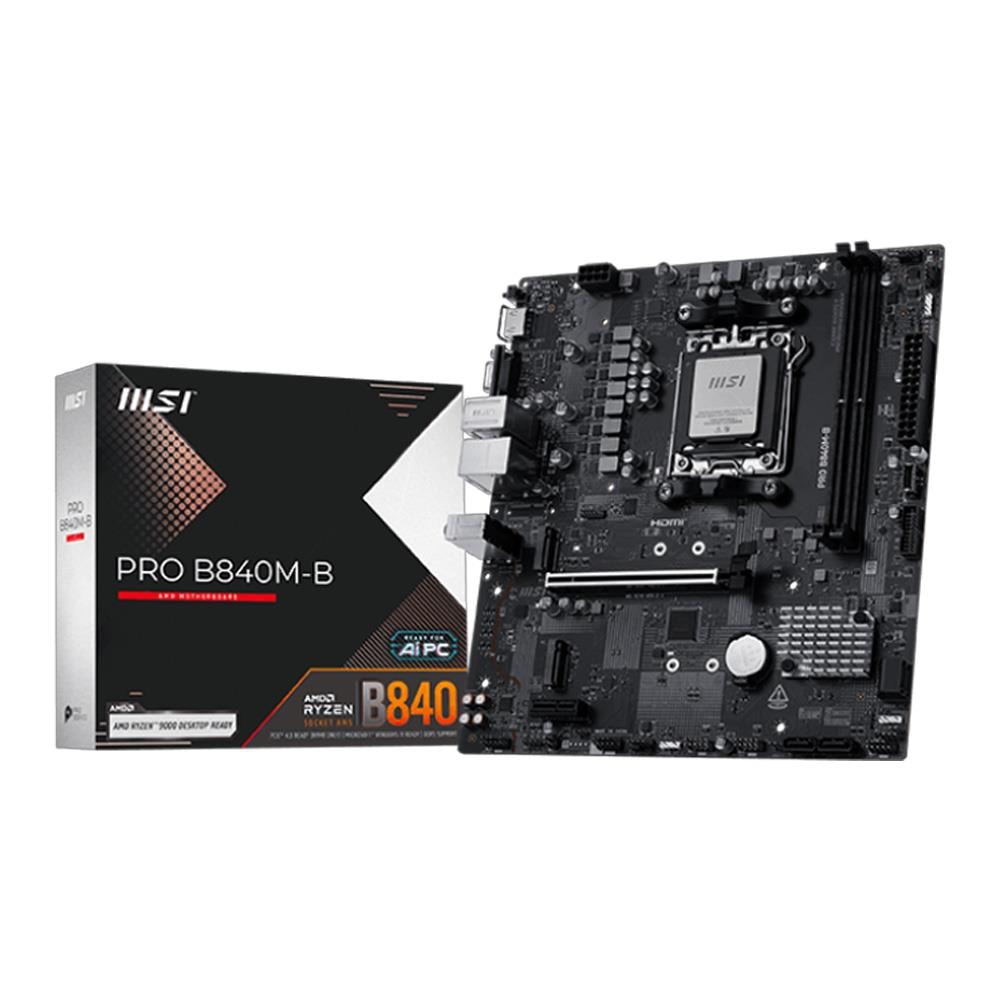 MSI PRO B840M-B AMD B840 Soket AM5 DDR5 8000MHZ(OC) M.2 Anakart
