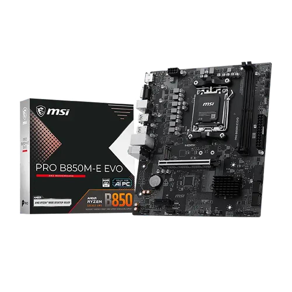 MSI PRO B850M-E EVO AMD B850 Soket AM5 DDR5 8200MHZ(OC) M.2 Anakart