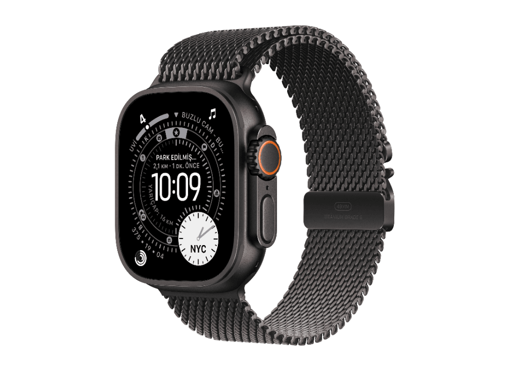 Apple Watch Ultra 3 GPS + Cellular 49 mm Titanyum Kasa ve Titanyum Milano Loop - Orta Boy