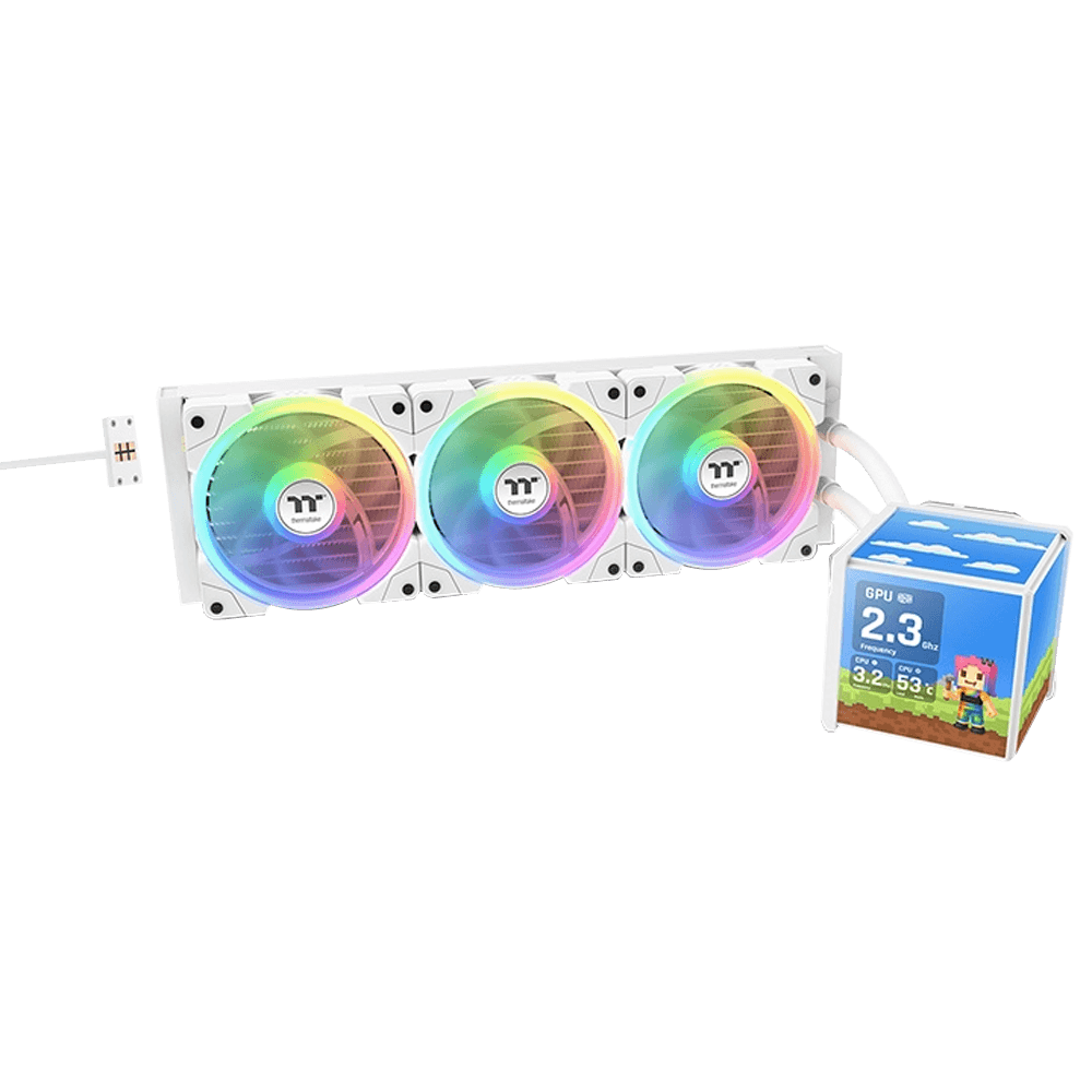 Thermaltake MINECUBE 360 Ultra 3,95" TFT LCD 3x120mm ARGB Beyaz İşlemci Sıvı Soğutucu
