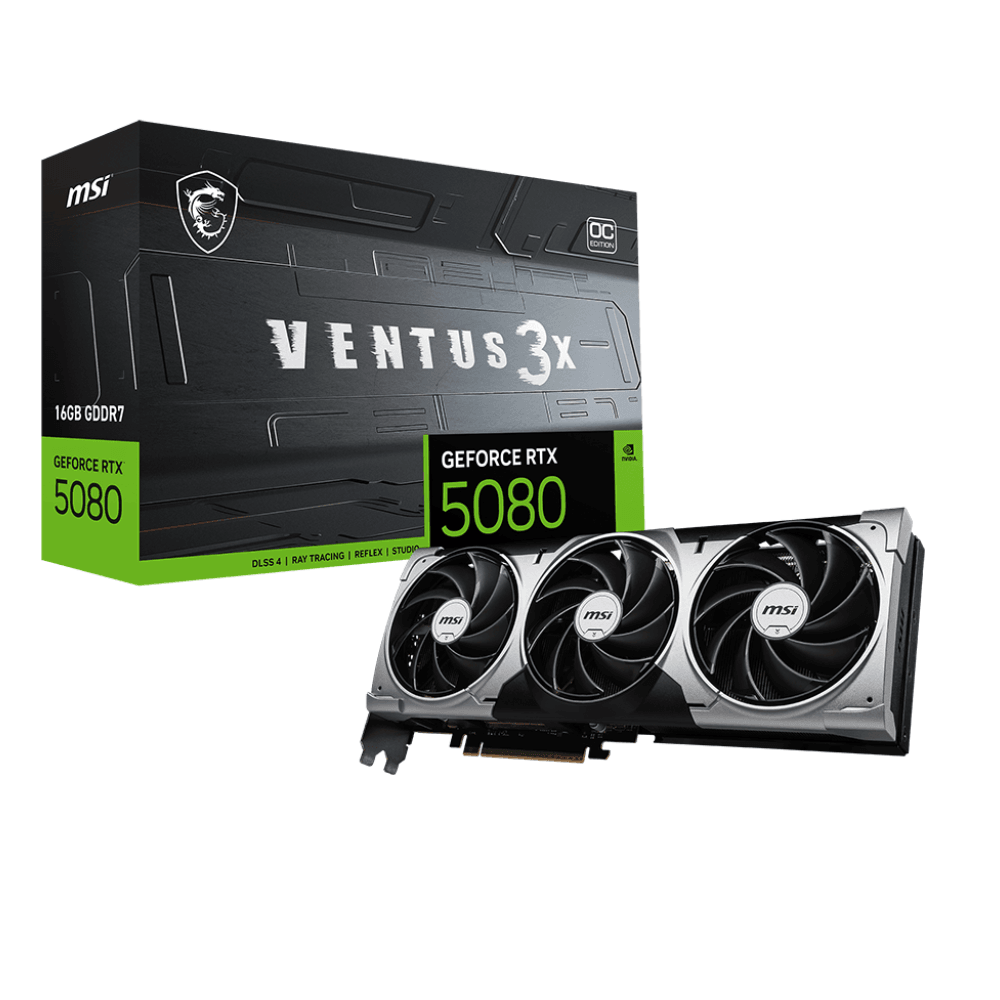 MSI GeForce RTX 5080 16G VENTUS 3X OC 16GB GDDR7 DLSS 4 256 Bit Ekran Kartı