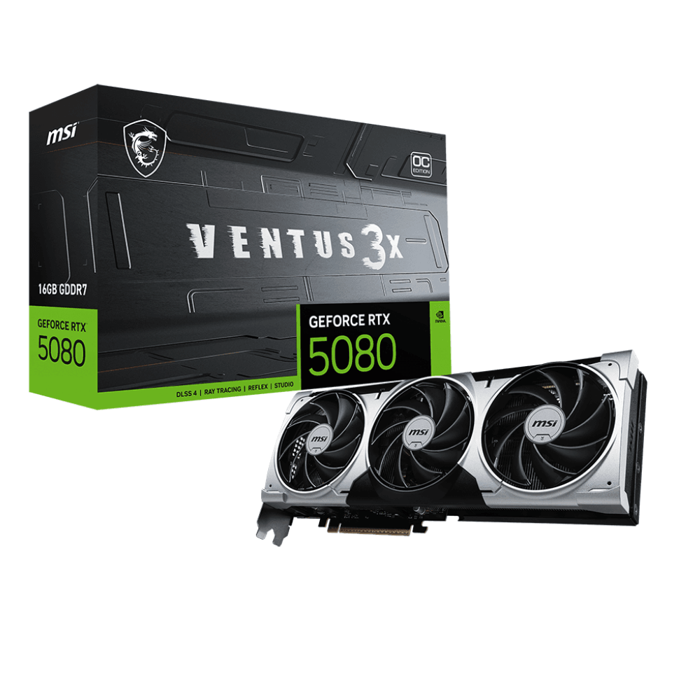 MSI GeForce RTX 5080 16G VENTUS 3X OC PLUS 16GB GDDR7 DLSS 4 256 Bit Ekran Kartı