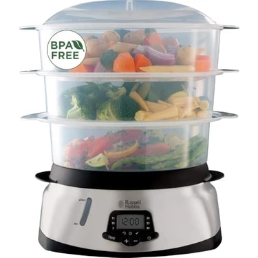 Russell Hobbs 23560-56/RH 1000 Watt Gri 3 Katmanlı Dijital Buharlı Pişirici Zamanlayıcı