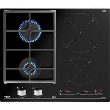 Teka Jzc 64322 Abc Bk Ankastre Kristal Cam Gazlı & Indüksiyonlu Ocak - Döküm Izgara - Siyah - 60 cm