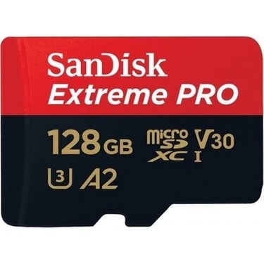 SanDisk Extreme PRO 128GB MicroSDXC Class 10 UHS-I A2 V30 170MB/s – 4K Video ve Profesyonel