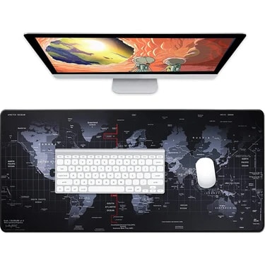 Slaster 90X40 Dünya Haritası Desenli Xxl Gaming Mousepad (Büyük Boy World Map Oyuncu Mouse