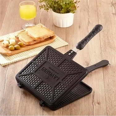 Lavonni Ocakchef Döküm Ocak Üstü El Tost Makinesi 26x20 Cm Maxi Boy Çıtır Tost