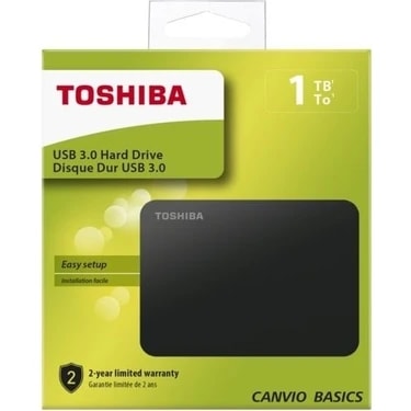 Toshiba 2.5 inç 1 TB USB 3.0 Canvio Taşınabilir Disk Yüksek Performans ve Dayanıklı Gövde