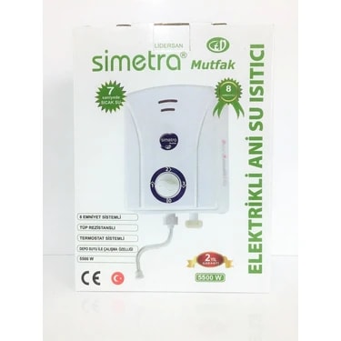 Simetra Mutfak Şofbeni Elektrikli Ani Su Isıtıcısı 5500 W Model M01 8 Emniyet