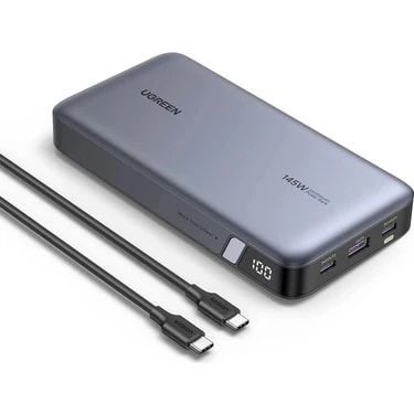 Ugreen 145W 25000MAH Pd Qc 3.0 LED Göstergeli USB Type-C Taşınabilir Hızlı Şarj Cihazı