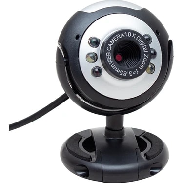 Powermaster 1.3 Mp 10X Zoom Ledli Mikrofonlu Pc Webcam Kamera USB Bilgisayar Için Canlı Ders