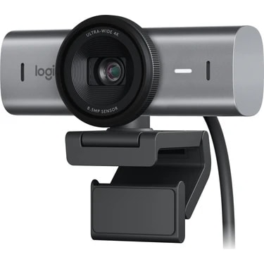 Logitech Mx Brio Ultra Hd 4K Gizlilik Kapaklı ve Mikrofonlu Yayın Web Kamerası, Koyu