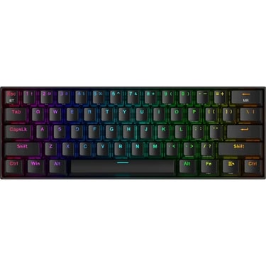 Redragon K530 Pro Draconic Türkçe Q 60% Kompakt Kablosuz - Bluetooth 2.4g Brown Switch Mekanik