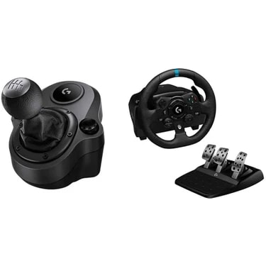Logitech G G923 Driving Force Yarış Direksiyonu + Shifter Vites Seti Mat Siyah Renk ile Gerçekçi