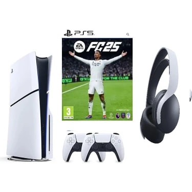Sony Playstation 5 Slim + 2.kol Dualsense + Ps5 Pulse 3D Kulaklık + Ps5 FC25 ( Ithalatçı