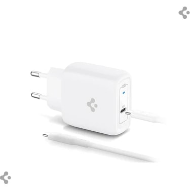Spigen 45W USB-C Hızlı Şarj Aleti + Örgü Kablo PPS 2.0 Super Hızlı Şarj GaN Pro Isı Düşürücü Güç
