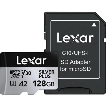 Lexar Professional 128GB 205 MB/s Silver Plus Mikro SD Hafıza Kartı UHS-I Dayanıklı