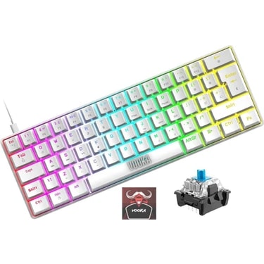 Trol Blue Switch Mini Rgb Oyun Klavyesi Gaming Mekanik 62 Tuşlu 18 Rgb LED USB Tip-C Kablosu