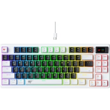 Havit Gamenote KB884L Rgb Mekanik Türkçe Klavye 1.06INÇ Tft-Lcd Ekran - Brown