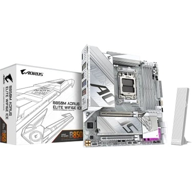 Gigabyte B850M Aorus Elite WIFI6E Ice 8200MHZ Oc Ddr5 Soket Am5 M.2 HDMI Dp Matx