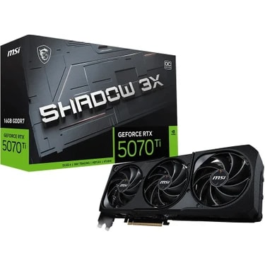 MSI VGA GEFORCE RTX 5070 TI 16G SHADOW 3X OC RTX5070TI 16GB GDRR7 256 B DX12 PCIE 5.0 X16 (3XDP