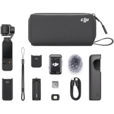 DJI Osmo Pocket 3 Creator Combo Aksiyon Kamerası, Geniş Açılı Lens ve USB-C Bağlantı