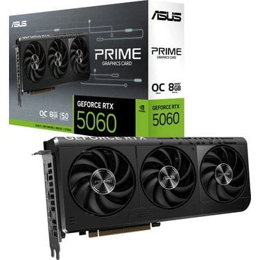 ASUS PRIME-RTX5060-O8G-NVIDIA-GEFORCE-RTX 5060-8GB GDDR7-128bit--HDMI-3xDP-DLSS3 EKRAN