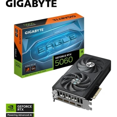 GIGABYTE VGA GeForce RTX™ 5060 EAGLE OC 8GB, 128 Bit, GDDR7, HDMI Ekran Kartı - GV-N5060EAGLE